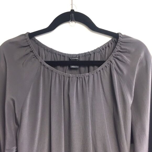 CLUB MONACO Helena Popover Silk Blouse Grey XS - Picture 2 of 7